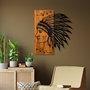 Wallity Apachi Escultura de pared de madera y metal Nogal y negro